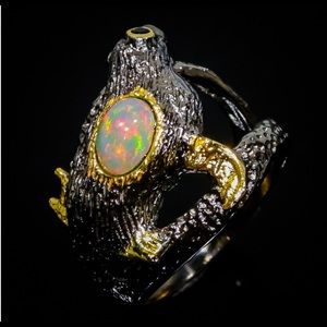 Unique Genuine Ethiopian Opal Ring